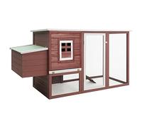 Homgoday Cage d'extérieur avec 1 cage à œufs en bois marron, poulailler et enclos, poulailler, cage pour poulailler, poulailler, poulailler, cage pour poulailles, canards, lapins, chiens, clapier