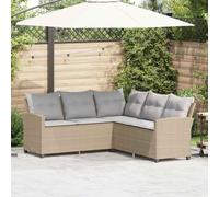 Homgoday Canapé en forme de L avec coussins en polyrotin beige, canapé-lit, canapé, salon, canapé, salon, canapé, jardin, salon, terrasse, extérieur, mobilier M-365418