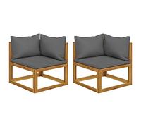 Homgoday Canapés d'angle sectionnels 2 pièces avec coussins en tissu gris foncé Canapé de jardin extérieur canapé d'angle terrasse Chill out