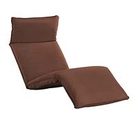 Homgoday Chaise longue pliante en tissu Oxford marron, chaises longues, canapé-lit, meubles, lit de piscine, chaise longue de jardin