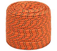 Homgoday Corde de bateau - Corde marine - Ligne d'ancrage - Corde tressée pour bateau - Corde d'amarrage pour bateau - Orange - 8 mm - 50 m - Polypropylène