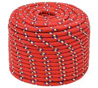 Homgoday Corde de bateau en polypropylène rouge 12 mm 100 m, corde marine, corde d'ancre flottante pour bateau, amarre, ligne de ressort pour kayak, canoë, remorque, ligne cordes et cordes métalliques