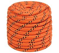 Homgoday Corde de Bateau Orange 16 mm 50 m Polypropylène Corde en Polypropylène Flotte idéale pour Navigation, Gréement, comme Amarre