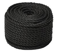 Homgoday Corde de travail en polypropylène noir 12 mm 50 m, corde de travail sécurité incendie escalade extérieur camping tordu bricolage artisanat tressé cordes métalliques