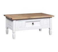 Homgoday Corona Table basse en pin mexicain Blanc 100 x 60 x 45 cm Table d'appoint Table d'appoint Canapé Table d'appoint Table d'appoint Table d'appoint Table d'appoint Table d'appoint Table