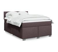 Homgoday Enjoliveur à ressorts avec matelas marron foncé 140 x 200 cm en tissu, décor de meubles de lit, cadre pour salon, chambres à coucher, modèle 3285914