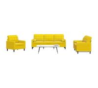 Homgoday Ensemble de canapés, 3 pièces, avec coussins et renforts, jaune, en velours, ensemble de canapé-lit, canapé, salon, canapé, canapé, moderne, canapés, pour extérieur, mobilier