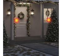 Homgoday Étoile Lumineuse de Noël Rouge avec LED Blanc Chaud Fonction minuterie 6 Heures allumée 18 Heures éteinte étanche IP44 avec Piquet de Terre pour extérieur