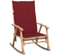 Homgoday Fauteuil à bascule avec coussin en bambou, chaises extérieures, meubles de jardin meubles de jardin meubles de patio terrasse décor model3063912