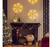 Homgoday Figure Flocon de Neige Noël LED Blanc Chaud 72 LED IP44 Acier PVC résistant intempéries décoration Jardin intérieur