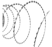 Homgoday Fil barbelé né Concertina Hélicoïdal en acier galvanisé 100 m, portail de jardin extérieur, portail pour clôture d'extérieur, clôture de chantier