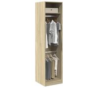 Homgoday Garde-Robe Chêne Sonoma 50x50x200 cm Bois d'ingénierie, Organisateur de Penderie avec Étagère, Armoire de Rangement Garde-Robe pour Vêtement, Chambre, Dressing, Bureau