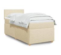 Homgoday Genouillère à ressorts avec matelas crème, 100 x 200 cm, en tissu, lit, cadre, lit moderne, structure salon, chambres à coucher, modèle 3286589IT