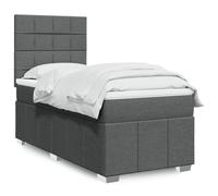 Homgoday Genouillère à ressorts avec matelas gris foncé 100 x 200 cm en tissu, lit, cadre de lit, lit moderne, structure salon, chambres à coucher, modèle 3291580IT