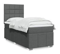 Homgoday Genouillère à ressorts avec matelas gris foncé 100 x 200 cm en tissu, lit, cadre de lit, lit moderne, structure salon, chambres à coucher, modèle 3293880IT