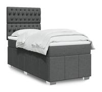 Homgoday Genouillère à ressorts avec matelas gris foncé 100 x 200 cm en tissu, lit, cadre de lit, lit moderne, structure salon, chambres à coucher, modèle 3291587IT