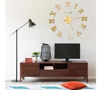Homgoday Horloge murale 3D design moderne doré XXL 100 cm