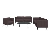 Homgoday Lot de 3 canapés en tissu marron foncé, ensemble de canapé-lit, canapé, salon, canapé, canapé, canapé, moderne, canapé, pour extérieur de jardin