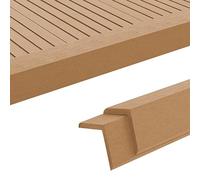 Homgoday Lot de 5 équerres de terrasse WPC 170 cm Couleur teck