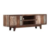 Homgoday Meuble TV en bois d'acacia style vintage 118 x 30 x 40 cm, table pour TV, meuble TV salon, meuble bas pour TV de salon industriel, support TV