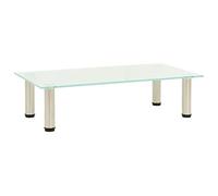 Homgoday Meuble TV en verre trempé givré 60 x 35 x 17 cm, meuble TV, meuble de centre de divertissement, meuble TV HiFi, meuble de salon, meuble de rangement d'intérieur