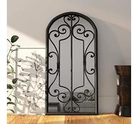 Homgoday Miroir en fer noir pour usage intérieur 70 x 30 cm Miroir décoratif Miroir de fenêtre en métal pour salon chambre entrée style moderne