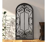 Homgoday Miroir mural décoratif en fer noir pour utilisation intérieure 100 x 45 cm Style moderne