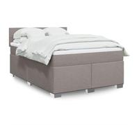 Homgoday Mobilier de lit à ressorts avec matelas taupe 140 x 200 cm en tissu, décor de meubles de lit, cadre pour salon, chambres à coucher, modèle 3285915