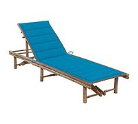 Homgoday Model3061636 Lit de bain de jardin avec coussin en bambou, chaises longues, canapé-lit, meubles de piscine, chaise longue de jardin