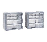 Homgoday Organisateur multi-tiroirs 2 pcs. 12 tiroirs Boîte de tri Mallette d'assortiment Boîte d'assortiment Magasin de petites pièces Armoire de rangement pour quincaillerie et accessoires de