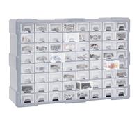 Homgoday Organisateur multi-tiroirs 64 tiroirs Boîte de rangement pour petites pièces Armoire de rangement pour quincaillerie et accessoires de bricolage 52 x 16 x 37,5 cm