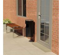 Homgoday Poubelle avec cendrier mural en Aiaio 26 L noire, meubles pour maison intérieure extérieure salon chambre à coucher