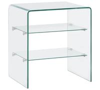 Homgoday Table Basse 50 x 40 x 56 cm Verre trempé, Table d'appoint de Salon, Table de Bout de Canapé, Table Centrale pour Café Bureau