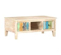 Homgoday Table basse de salon 100 x 55 x 40 cm en bois d'acacia brut, table de salon moderne, table de salon pour bureau chambre à coucher