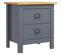 Homgoday Table de chevet Hill Gris 46 x 35 x 49,5 cm Bois massif de pin, armoire de sol, meuble de bureau, table de chevet chambre à coucher, table de chevet buffet pour chambre à coucher