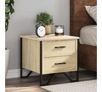 Homgoday Table de chevet, table de chevet, table d'appoint, table d'appoint, table basse, console de nuit avec 2 tiroirs, pour lit et chambre à coucher, chêne Sonoma 40 x 41 x 40 cm