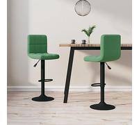 Homgoday Tabourets de cuisine 2 unités velours vert foncé