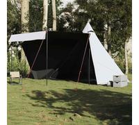 Homgoday Tente familiale Tipi 6 personnes tissu opaque imperméable blanc Tente de camping adaptée pour l'extérieur