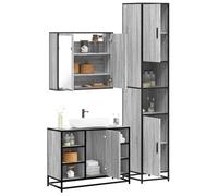 Homgoday Type3301093 Meubles de salle de bain en bois multicouche, meubles de buffet d'armoire de sol pour salle de bain, meuble de rangement étagères, armoire de rangement
