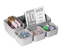 Homhut Organisateur Tiroir, Antidérapant, 10 Pièces de 3 Tailles, Rangement Coiffeuse, Rangement Tiroir, pour le Maquillage, le Bureau, la Salle de Bain et la Cuisine.