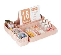 Homhut Organisateur Tiroir, Antidérapant, 18 Pièces de 4 Tailles, Rangement Coiffeuse, Rangement Tiroir, pour le Maquillage, le Bureau, la Salle de Bain et la Cuisine.