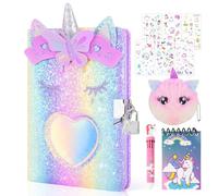 homicozy Journal secret fille, Journal licorne avec serrure pour les filles de 7-14 ans, carnet secret fille avec porte - monnaie en peluche, livre secret fille cadeau d'anniversaire Licorne