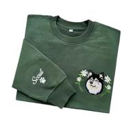 Homidam Sweatshirt brodé Photo personnalisé Broderie Pet Face Portrait en Photo Sweats à Capuche personnalisé(DIY)