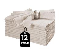 HOMIDATE Lot de 12 Serviettes de Table ajourées en Lin de qualité supérieure, lavables et réutilisables pour dîners du Quotidien ou Formels, 50 x 50 cm