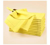 HOMIDATE Lot de 12 serviettes de table en coton ajourées - Lavables en machine - Kiwi doré - 45,7 x 45,7 cm