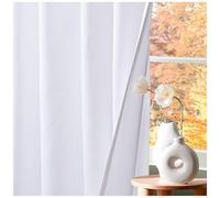 HOMIDATE Lot de 2 panneaux de rideaux en coton Blanc 127 x 160 cm