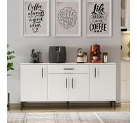 HOMIDEA Laura Console - Commode - Buffet - Plateau TV - avec 4 portes et 1 tiroir de design moderne 160 x 78,6 x 40 cm (blanc)