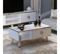 HOMIDEA Table basse moderne Sophia - Table de salon moderne - Table basse - Table d'appoint au design tendance (blanche)