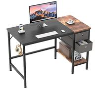 HOMIDEC Bureau d'ordinateur,Table avec tiroirs Bureau d'écriture d'étude pour la Maison avec étagères de Rangement, postes de Travail pour Bureau à Domicile Chambre 100x50x75cm