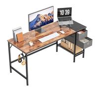 HOMIDEC Bureau d'ordinateur,Table de Bureau avec tiroirs Bureau d'écriture d'étude pour la Maison avec étagères de Rangement, Bureaux et postes de Travail pour Bureau à Domicile Chambre （120x50x75cm）